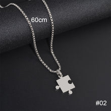 Load image into Gallery viewer, Couple Necklace Square Stitching Pendant Necklace Fashion Simple Accessories Jewelry For Women Men