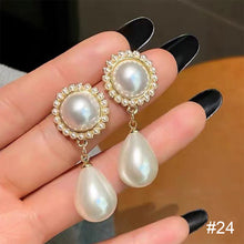 Load image into Gallery viewer, Temperament High-end Pearl Stud Earrings Zircon Earrings Fashion Simple Accessories Jewelry for Women