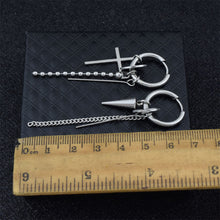 Load image into Gallery viewer, Men's Earrings Steel Color Chain Geometric Fringe Long Men's Earrings Fashion Simple Accessories Jewelry