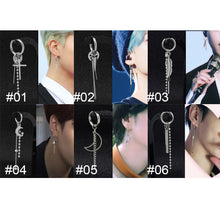 Load image into Gallery viewer, Men's Earrings Steel Color Chain Geometric Fringe Long Men's Earrings Fashion Simple Accessories Jewelry