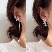 Load image into Gallery viewer, Butterfly Asymmetric Stud Earrings Flower Fringe Earrings Creative Simple Accessories Jewelry for Women