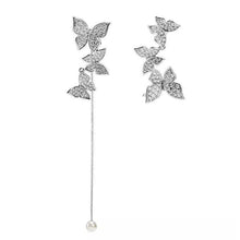 Load image into Gallery viewer, Butterfly Asymmetric Stud Earrings Flower Fringe Earrings Creative Simple Accessories Jewelry for Women