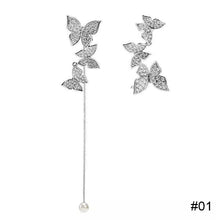 Load image into Gallery viewer, Butterfly Asymmetric Stud Earrings Flower Fringe Earrings Creative Simple Accessories Jewelry for Women