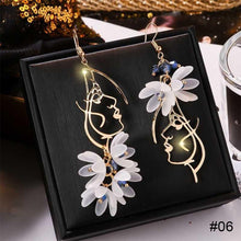 Load image into Gallery viewer, Long Flower Earrings Rose Flower Long Rhinestone Tassel Stud Earrings Fashion All-match Accessories Jewelry for Women