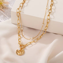Load image into Gallery viewer, Chain Pearl Double Layer Necklace Creative Retro Simple Alloy Clavicle Chain Fashion Accessories Jewelry