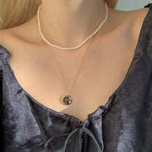 Load image into Gallery viewer, Chain Pearl Double Layer Necklace Creative Retro Simple Alloy Clavicle Chain Fashion Accessories Jewelry