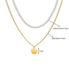 Load image into Gallery viewer, Chain Pearl Double Layer Necklace Creative Retro Simple Alloy Clavicle Chain Fashion Accessories Jewelry