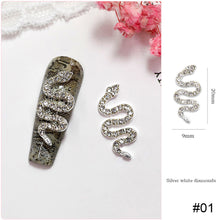 Load image into Gallery viewer, Small Diamond Alloy Snake Nail Art Jewelry Shiny Three-dimensional Metal Nail Stickers Nail Art Decoration