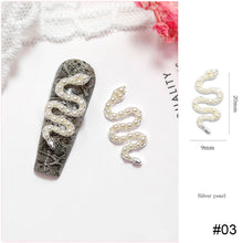 Load image into Gallery viewer, Small Diamond Alloy Snake Nail Art Jewelry Shiny Three-dimensional Metal Nail Stickers Nail Art Decoration