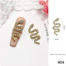 Load image into Gallery viewer, Small Diamond Alloy Snake Nail Art Jewelry Shiny Three-dimensional Metal Nail Stickers Nail Art Decoration