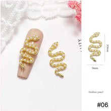 Load image into Gallery viewer, Small Diamond Alloy Snake Nail Art Jewelry Shiny Three-dimensional Metal Nail Stickers Nail Art Decoration