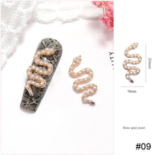 Load image into Gallery viewer, Small Diamond Alloy Snake Nail Art Jewelry Shiny Three-dimensional Metal Nail Stickers Nail Art Decoration