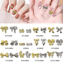 Load image into Gallery viewer, 10pcs Manicure Three-dimensional Bow Alloy Metal Bow Jewelry Nail Art Decoration Manicure Accessories