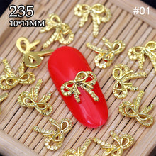 Load image into Gallery viewer, 10pcs Manicure Three-dimensional Bow Alloy Metal Bow Jewelry Nail Art Decoration Manicure Accessories