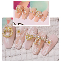 Load image into Gallery viewer, Nail Art Pearl Alloy Jewelry Bow Knot Diamond Jewelry Nail Jewelry Nail Art Decoration Manicure Accessories