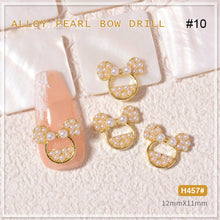 Load image into Gallery viewer, Nail Art Pearl Alloy Jewelry Bow Knot Diamond Jewelry Nail Jewelry Nail Art Decoration Manicure Accessories