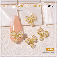 Load image into Gallery viewer, Nail Art Pearl Alloy Jewelry Bow Knot Diamond Jewelry Nail Jewelry Nail Art Decoration Manicure Accessories