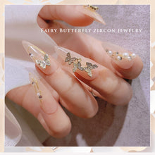 Load image into Gallery viewer, Nail Art Butterfly Metal Zircon Jewelry Light Luxury Diamond Three-dimensional Butterfly Nail Decoration Manicure Accessories