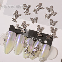 Load image into Gallery viewer, Nail Art Butterfly Metal Zircon Jewelry Light Luxury Diamond Three-dimensional Butterfly Nail Decoration Manicure Accessories