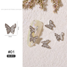 Load image into Gallery viewer, Nail Art Butterfly Metal Zircon Jewelry Light Luxury Diamond Three-dimensional Butterfly Nail Decoration Manicure Accessories