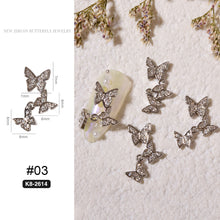 Load image into Gallery viewer, Nail Art Butterfly Metal Zircon Jewelry Light Luxury Diamond Three-dimensional Butterfly Nail Decoration Manicure Accessories