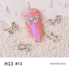 Load image into Gallery viewer, Bow Nail Art Jewelry Pearl Diamond Jewelry Rhinestone Shiny Nail Ornament Nail Art Decoration Manicure Accessories