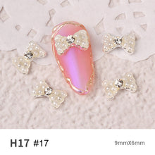 Load image into Gallery viewer, Bow Nail Art Jewelry Pearl Diamond Jewelry Rhinestone Shiny Nail Ornament Nail Art Decoration Manicure Accessories