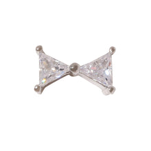 Load image into Gallery viewer, Silver Zircon Bow Nail Decoration Shiny Diamond Nail Art Jewelry Nail Art Decoration Manicure Accessories