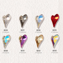 Load image into Gallery viewer, Love Nail Art Jewelry Crystal Diamond Shiny Point Bottom Crooked Peach Heart Nail Art Decoration Nail Accessories