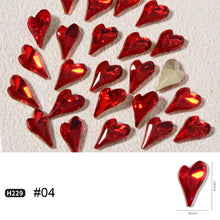 Load image into Gallery viewer, Love Nail Art Jewelry Crystal Diamond Shiny Point Bottom Crooked Peach Heart Nail Art Decoration Nail Accessories