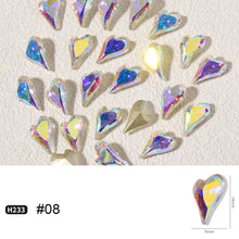 Load image into Gallery viewer, Love Nail Art Jewelry Crystal Diamond Shiny Point Bottom Crooked Peach Heart Nail Art Decoration Nail Accessories