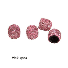 Load image into Gallery viewer, 4PCs Car Tire Valve Caps Diamond Styling Bling Dust-proof Wheel Valve Cover Vehicle Shining Car Charms Decor Auto Accessories