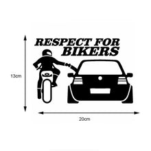 Load image into Gallery viewer, 13x20cm Car Stickers Respect for Bikers Sticker Funny Wrap Vinyl For Auto Door Handle Decals Body Car Accessories Decoration