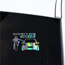 Load image into Gallery viewer, 13x20cm Car Stickers Respect for Bikers Sticker Funny Wrap Vinyl For Auto Door Handle Decals Body Car Accessories Decoration