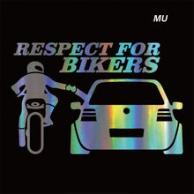 Load image into Gallery viewer, 13x20cm Car Stickers Respect for Bikers Sticker Funny Wrap Vinyl For Auto Door Handle Decals Body Car Accessories Decoration