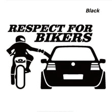 Load image into Gallery viewer, 13x20cm Car Stickers Respect for Bikers Sticker Funny Wrap Vinyl For Auto Door Handle Decals Body Car Accessories Decoration