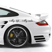 Load image into Gallery viewer, Car Sticker 60*8.5cm My Life My Rules Car Decal Reflective Laser 3D Car Stickers Decals Creative Vinyl Car Styling Auto Stickers