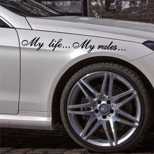 Load image into Gallery viewer, Car Sticker 60*8.5cm My Life My Rules Car Decal Reflective Laser 3D Car Stickers Decals Creative Vinyl Car Styling Auto Stickers