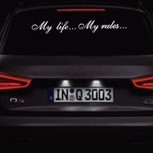 Load image into Gallery viewer, Car Sticker 60*8.5cm My Life My Rules Car Decal Reflective Laser 3D Car Stickers Decals Creative Vinyl Car Styling Auto Stickers