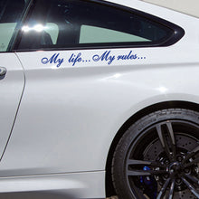 Load image into Gallery viewer, Car Sticker 60*8.5cm My Life My Rules Car Decal Reflective Laser 3D Car Stickers Decals Creative Vinyl Car Styling Auto Stickers
