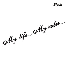 Load image into Gallery viewer, Car Sticker 60*8.5cm My Life My Rules Car Decal Reflective Laser 3D Car Stickers Decals Creative Vinyl Car Styling Auto Stickers