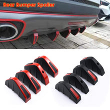 Load image into Gallery viewer, 4pcs Universal Car Modified Rear Bumper Diffuser Spoiler Black&Red ABS Rear Bumper Lip Diffuser Wing Splitter Anti-collision