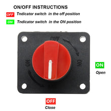 Load image into Gallery viewer, 12V 100A Battery Isolator Disconnect Cut Off Switch Portable Waterproof Auto Car Truck Yacht Boat Camper Battery Cut Off Power