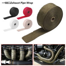 Load image into Gallery viewer, 5M Roll Motorcycle Exhaust Heat Shield Thermal Exhaust Tape Fiberglass Heat Wrap Pipe Heat Insulation with Stainless Ties