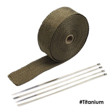 Load image into Gallery viewer, 5M Roll Motorcycle Exhaust Heat Shield Thermal Exhaust Tape Fiberglass Heat Wrap Pipe Heat Insulation with Stainless Ties