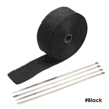 Load image into Gallery viewer, 5M Roll Motorcycle Exhaust Heat Shield Thermal Exhaust Tape Fiberglass Heat Wrap Pipe Heat Insulation with Stainless Ties