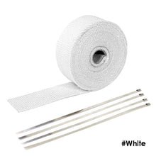 Load image into Gallery viewer, 5M Roll Motorcycle Exhaust Heat Shield Thermal Exhaust Tape Fiberglass Heat Wrap Pipe Heat Insulation with Stainless Ties