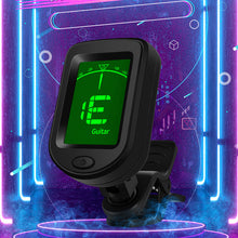 Load image into Gallery viewer, Universal Guitar Tuner Digital LCD Clip-on Equal Temperaments Bass Violin Ukuele Tuner Chromatic 360 Degree Rotatable Sensitive