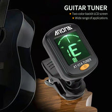 Load image into Gallery viewer, Universal Guitar Tuner Digital LCD Clip-on Equal Temperaments Bass Violin Ukuele Tuner Chromatic 360 Degree Rotatable Sensitive