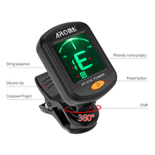 Load image into Gallery viewer, Universal Guitar Tuner Digital LCD Clip-on Equal Temperaments Bass Violin Ukuele Tuner Chromatic 360 Degree Rotatable Sensitive